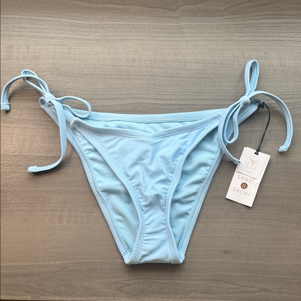 Shade & Shore Light Blue Tie-Side Bikini Bottom